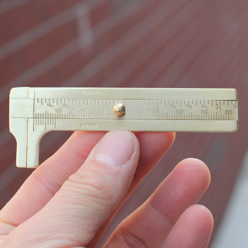 黄铜卡尺便携式游标尺文玩测量尺子纯铜游标卡尺8cm游标卡尺