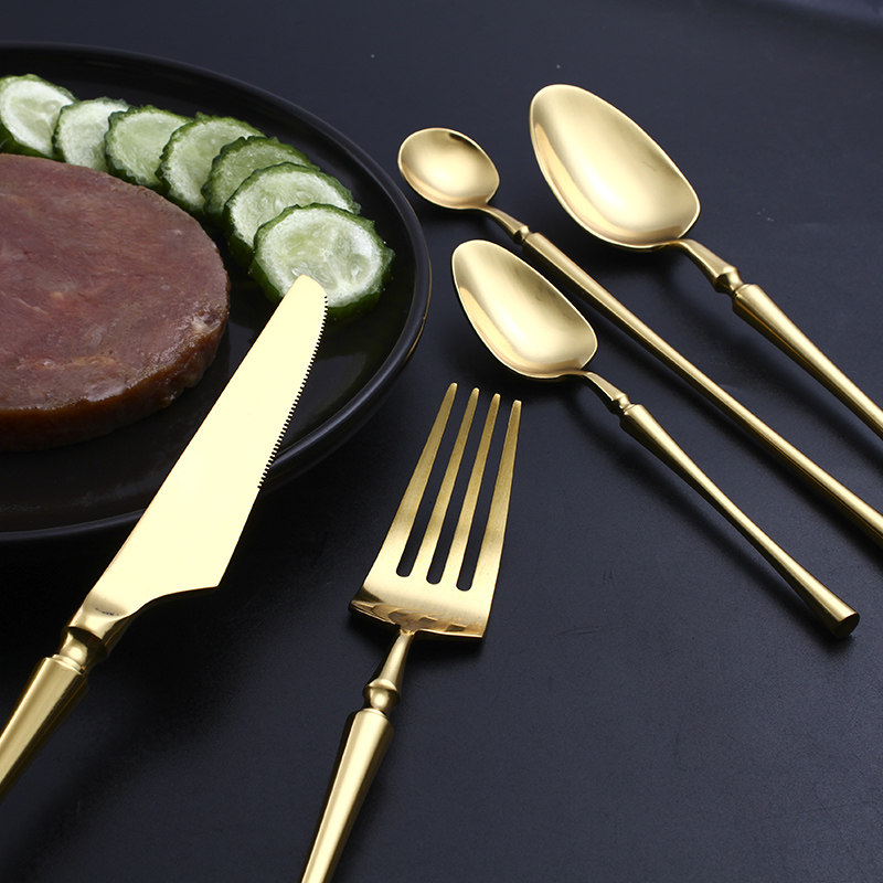 刀叉英国polylon不锈钢套装西餐餐具金色牛排三件西餐餐具套装
