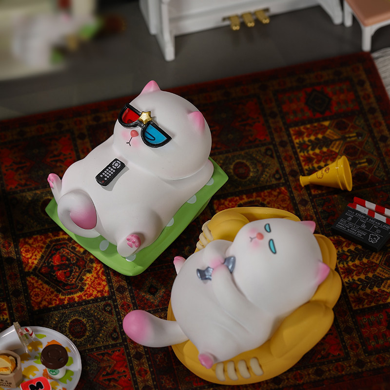 vivicat懒坐系列盲盒泡泡玛特popmart潮玩猫咪公仔潮玩盲盒