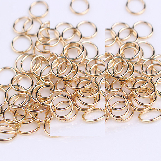 浅金色小铁环拉链头接连接环kc金手链项链开口小圈手工diy包配件