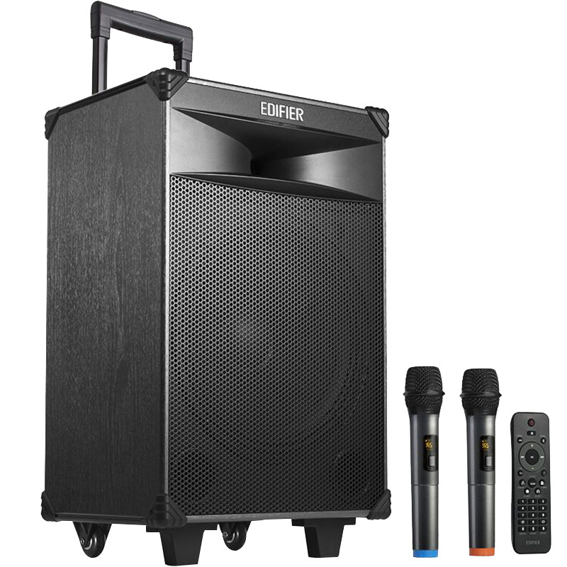 漫步者pw312广场舞户外蓝牙大功率大音量移动拉杆音响带无线话筒