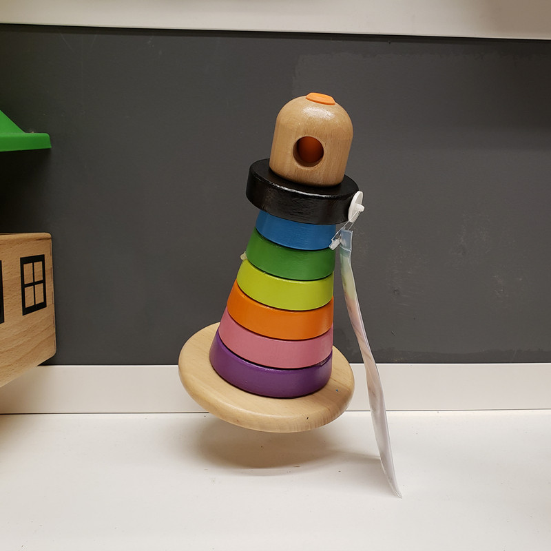 小蜗牛宜家ikea姆拉套环叠叠乐实木套圈益智玩具彩色叠叠圈