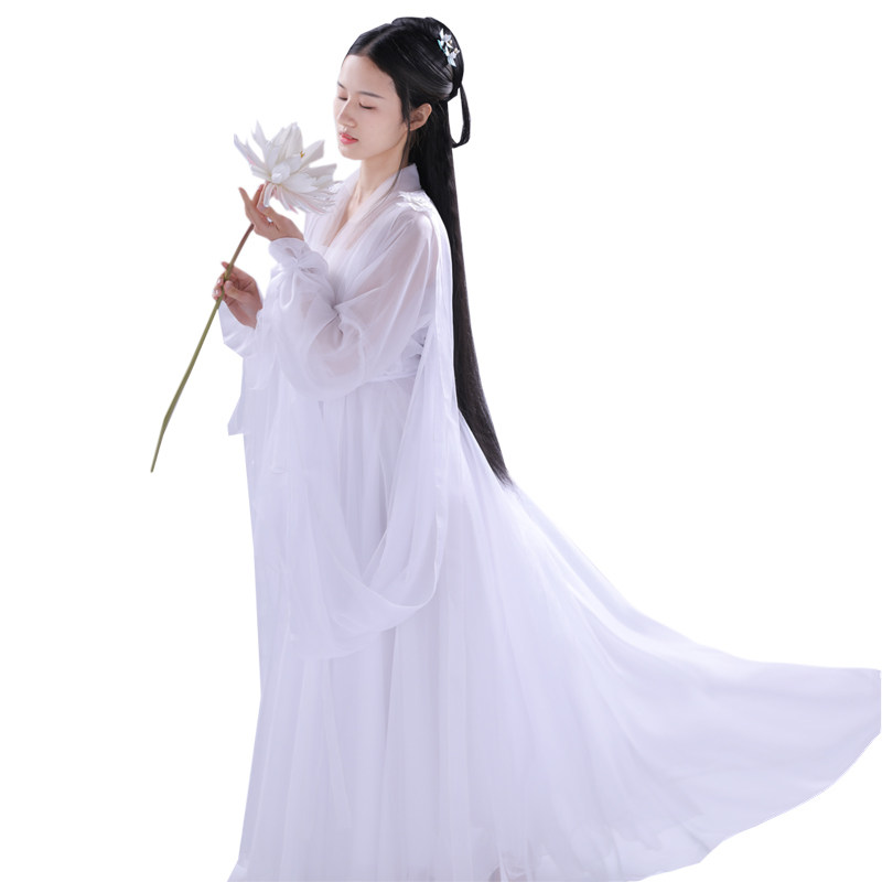 白娘子鞠婧祎同款芸溪汉服白色超仙飘逸仙女古装民族服装