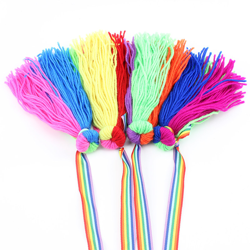 带绳幼儿园毽子儿童小学生毽球手工毛线户外健身毽子