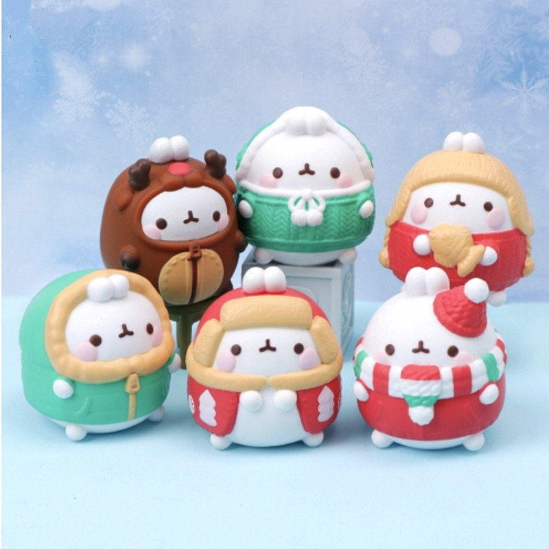 正品韩国molang兔盲盒土豆萌浪小公仔手办可爱摆件潮玩盲盒