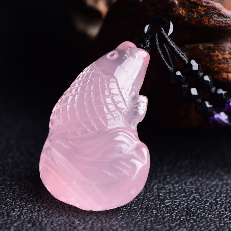 开光天然水晶文昌鱼吊坠学生助考礼物项坠