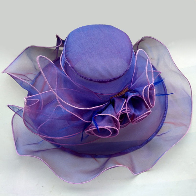 可折叠欧根太阳帽时尚夏凉帽出游欧式防晒遮阳帽春季帽子