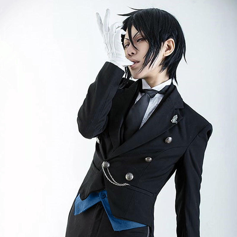 现货日本动漫执事塞巴斯巴斯蒂cos燕尾服cosplay男装全套cosplay男装