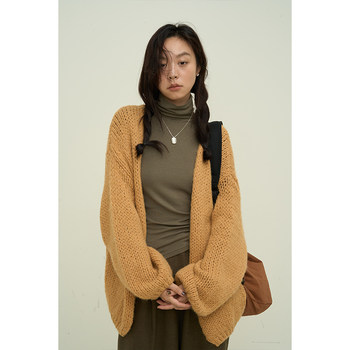 NOTHINGNOWHERE 23FW sunset horizon wrap-around lantern sleeve warm color jacket cardigan