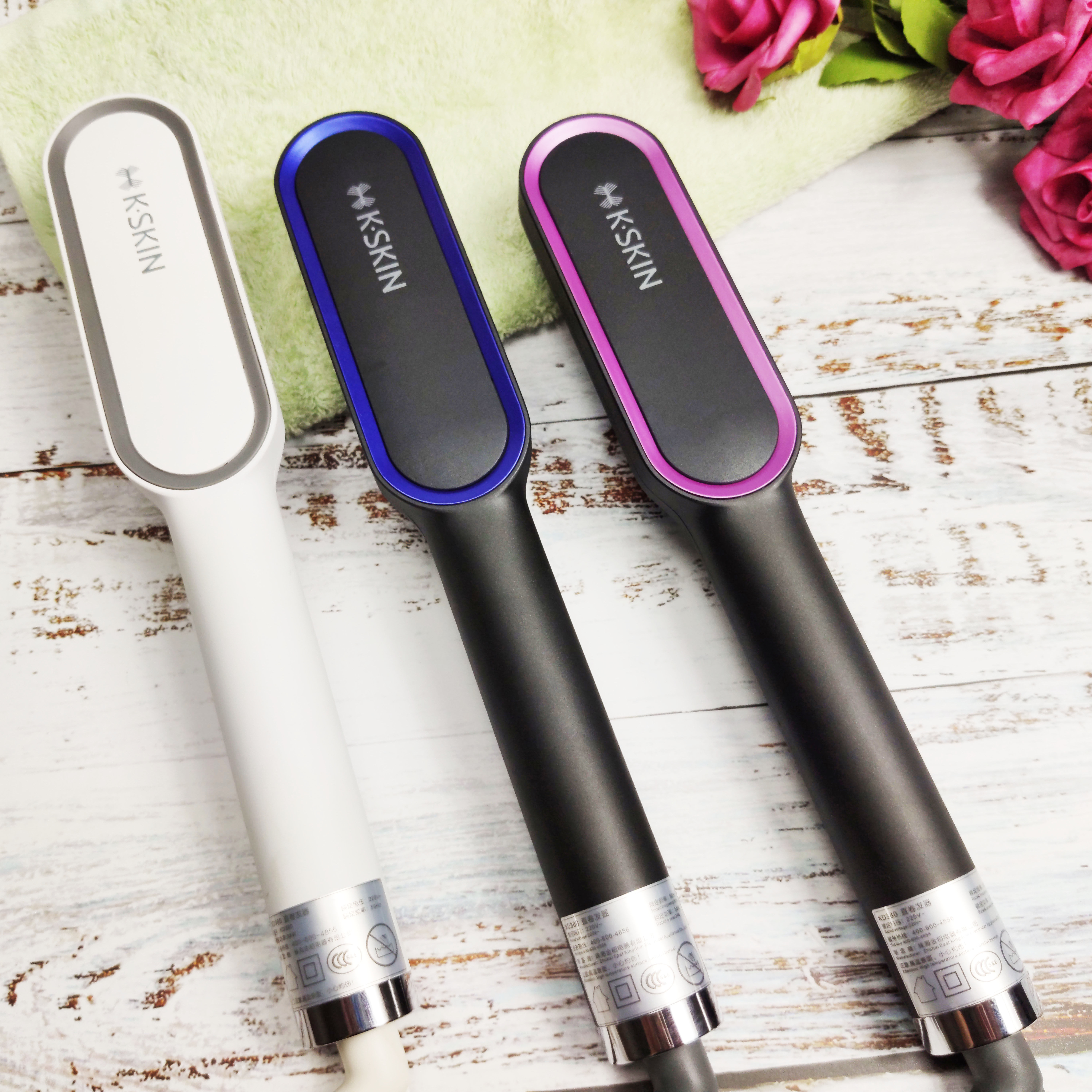 金稻直发梳内扣两用直发器tt梳电卷发棒蛋卷头懒人大卷神器家用