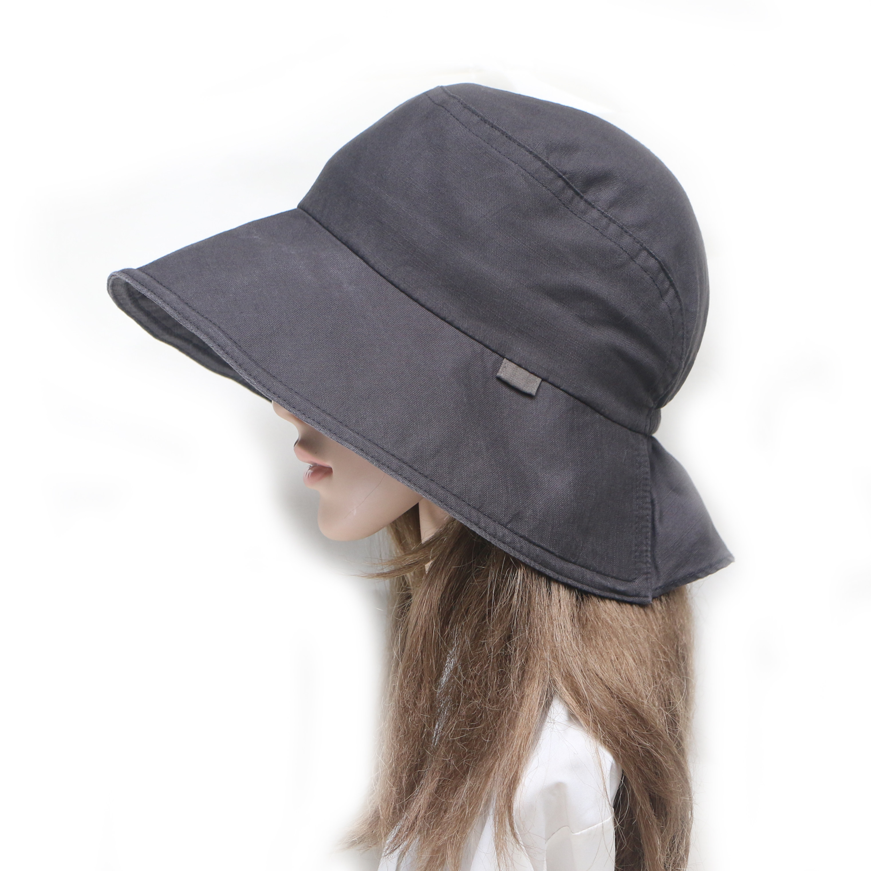 日本太阳帽 女夏 遮阳帽 防紫外线纯色女帽子 收纳折叠大头围女帽