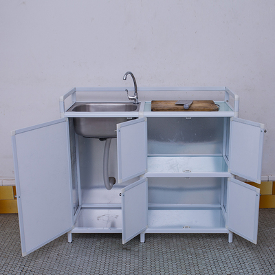 加厚铝合金柜厨房柜双洗手盆洗菜盆柜洗碗柜单盆水槽柜橱柜简易柜