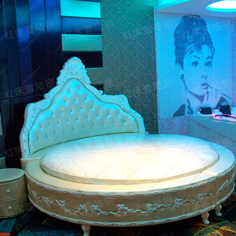 酒店圆床轻奢民宿家具宾馆电动水床双人人主皮艺床