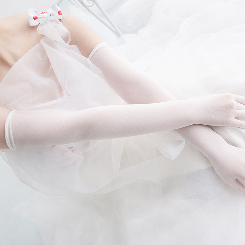 手套超薄丝袜加上上臂套丝弹力五指手套