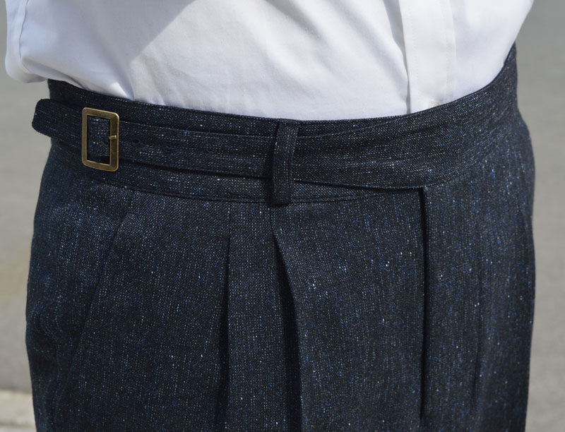 春夏新款藏青青色亚麻gurkhapants复古英军尔格休闲裤