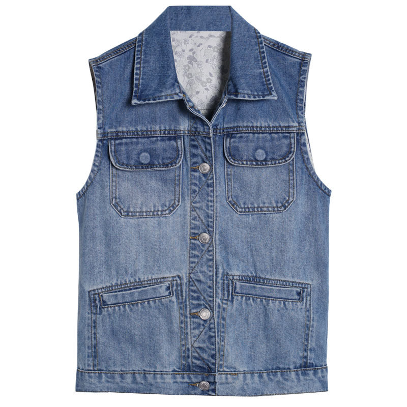 2022春秋新款刘涛同款修身牛仔马甲女无无袖马夹