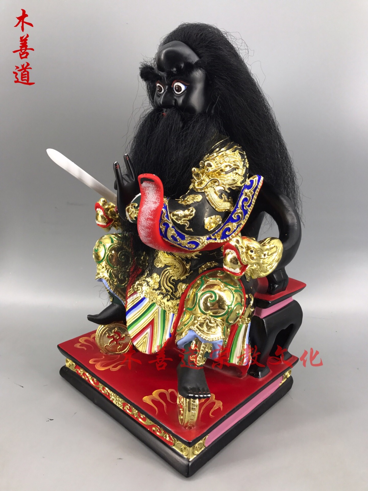 木雕闾山主张公圣君闾山护法法神主公樟木漆线木雕