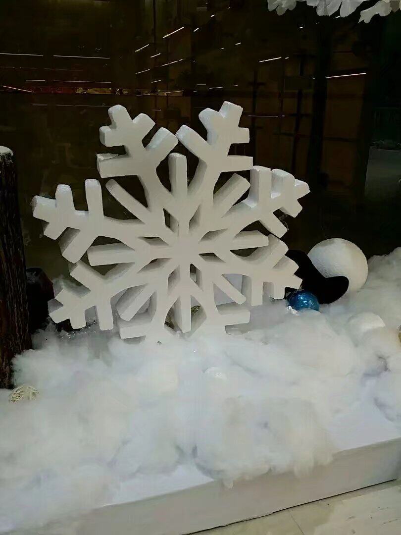 新款圣诞节装饰品大型雪花挂饰泡沫雕刻橱窗场景布置道具商场挂件