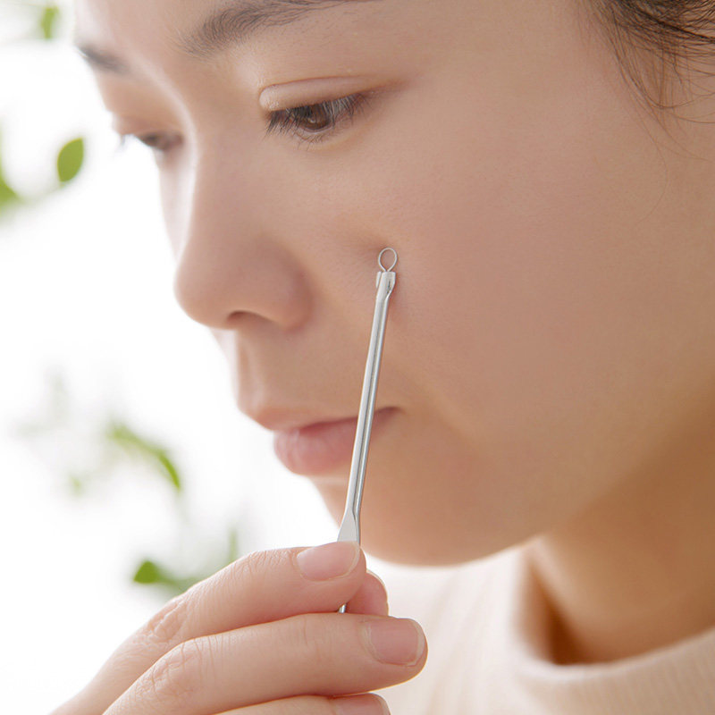 挤痘痘粉刺针去黑头针祛痘针化妆用品工具挑痘美容针粉刺棒痘痘针-乐