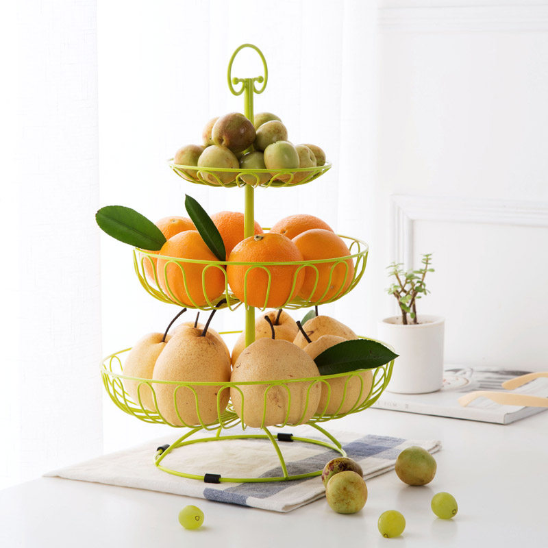 居家家三层水果篮多功能欧式果盘家用客厅水果盘创意多层水果架子