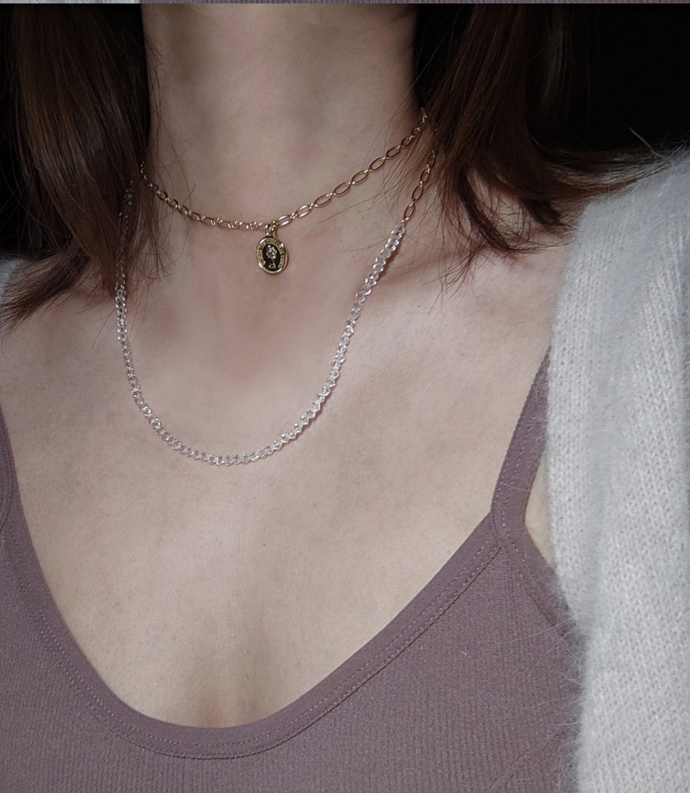 choker项链十字架恶魔之眼水晶双层锁骨手链项链