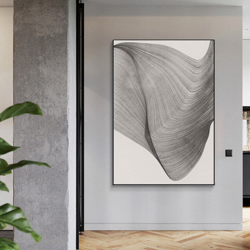 后现代线条玄关装饰画餐厅墙壁壁画北欧工业落地现代装饰画