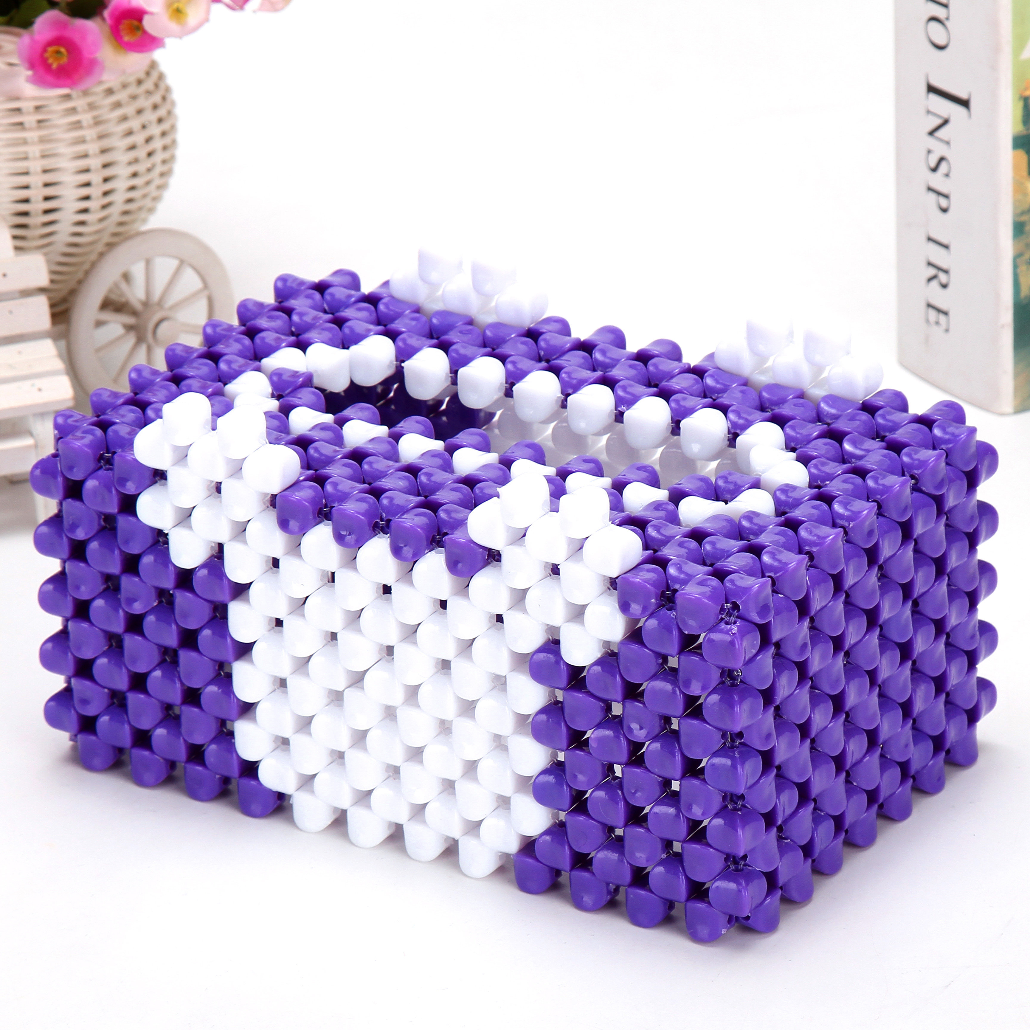 12mm四角实色果冻珠大号纸巾盒浴篮框编织珠手工串珠材料散珠/斤