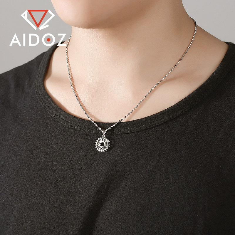 吊坠项链正品pt950铂金男款时尚白金齿轮男士颈饰