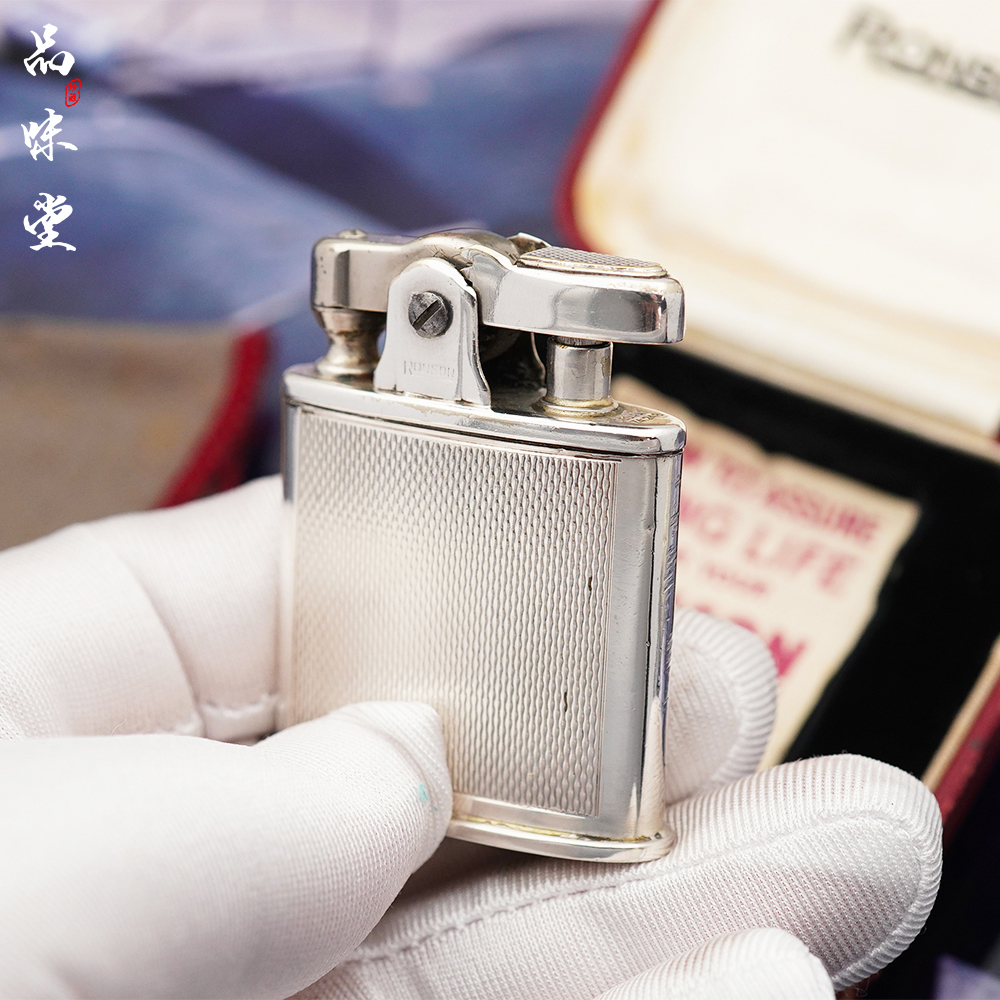 四十年代美国国产ronson朗森纯银磕头机打火机烟具煤油打火机