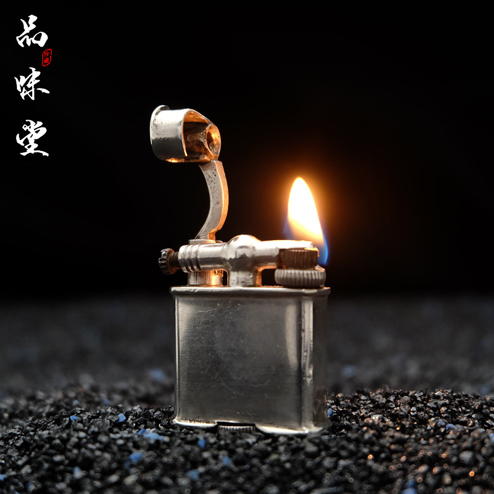 1940年墨西哥纯银抬臂煤油古董打火机复古老式便携煤油打火机