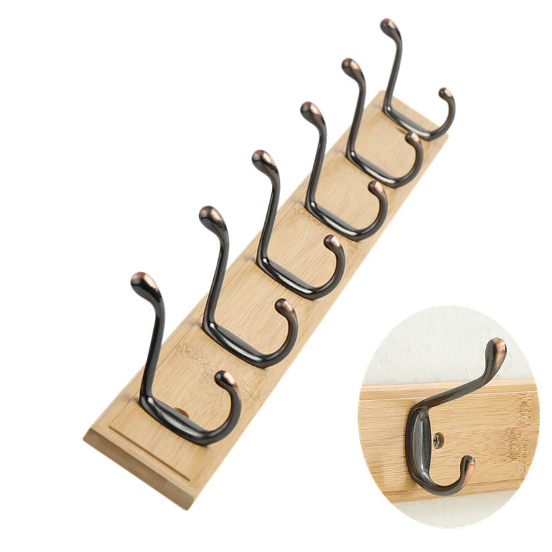 挂钩挂衣衣架壁挂墙上衣服墙壁卧室一排双钩挂钩