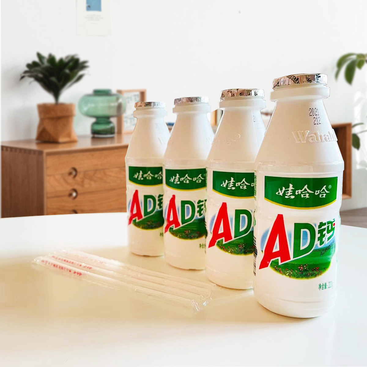 娃哈哈ad钙奶220ml4瓶8090怀旧零食儿童ad含乳饮料