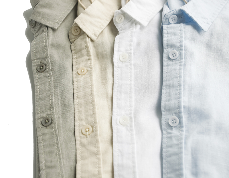 男士日系中式透气休闲纯色棉麻短袖衬衣寸衣衬衫 青年夏季