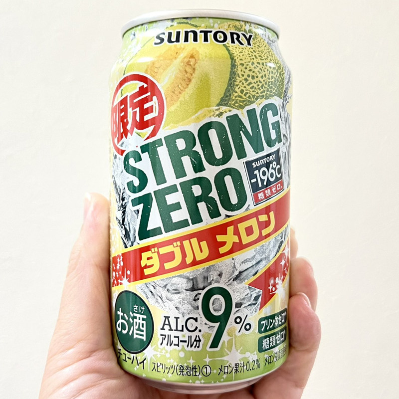 在途日本三得利strongzero哈密瓜无糖无嘌甜瓜果汁碳酸饮料