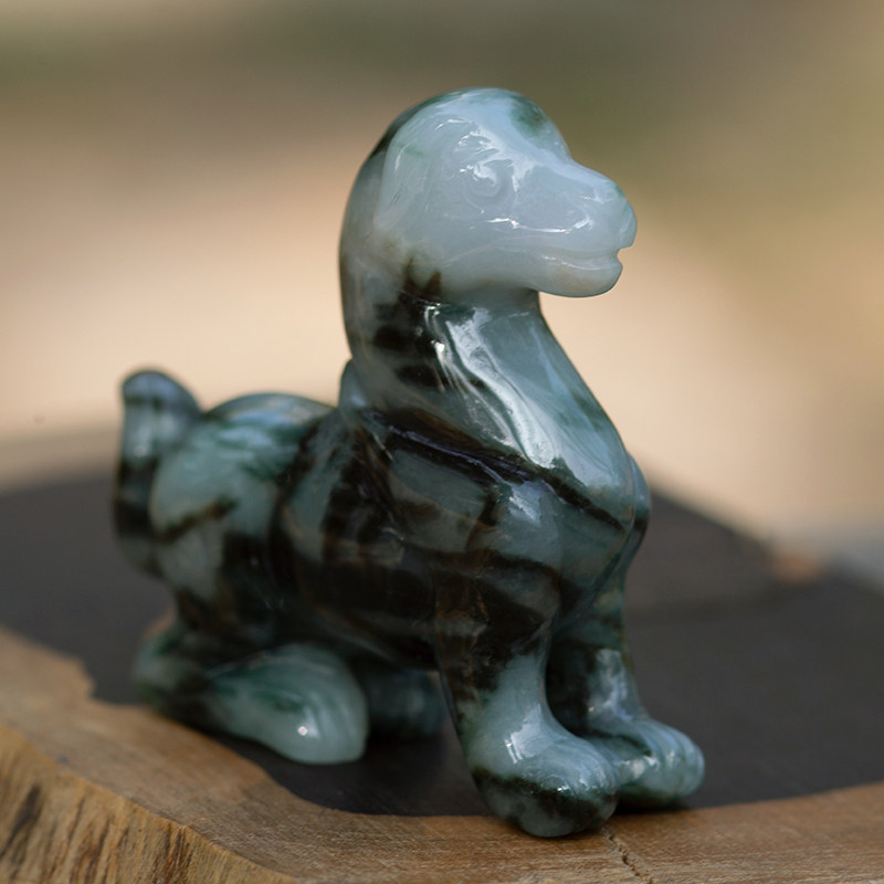 钰达翡翠狗摆件小玉狗生肖狗玉玉石狗绿色玉把玩玉狗小摆件dxq