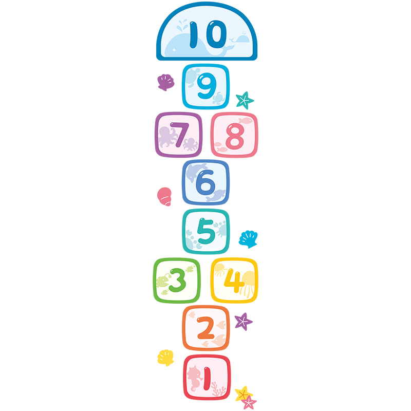幼儿园卡通数字跳房子跳格子游戏儿童房地地面装饰墙贴