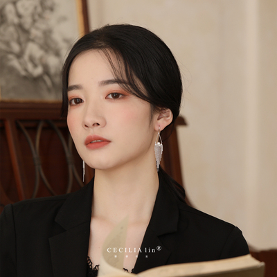 cecilialin轻奢珍珠s925纯银耳环流苏耳夹气质高级感设计时尚网红