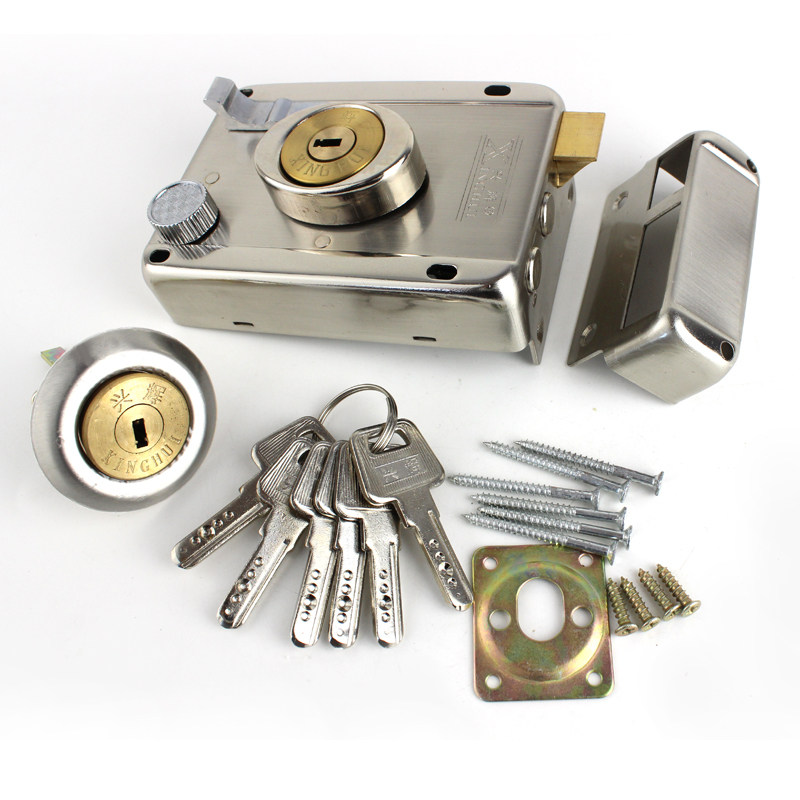 门锁兴辉自动碰锁老式防盗防盗门外装铁门机械机械门锁