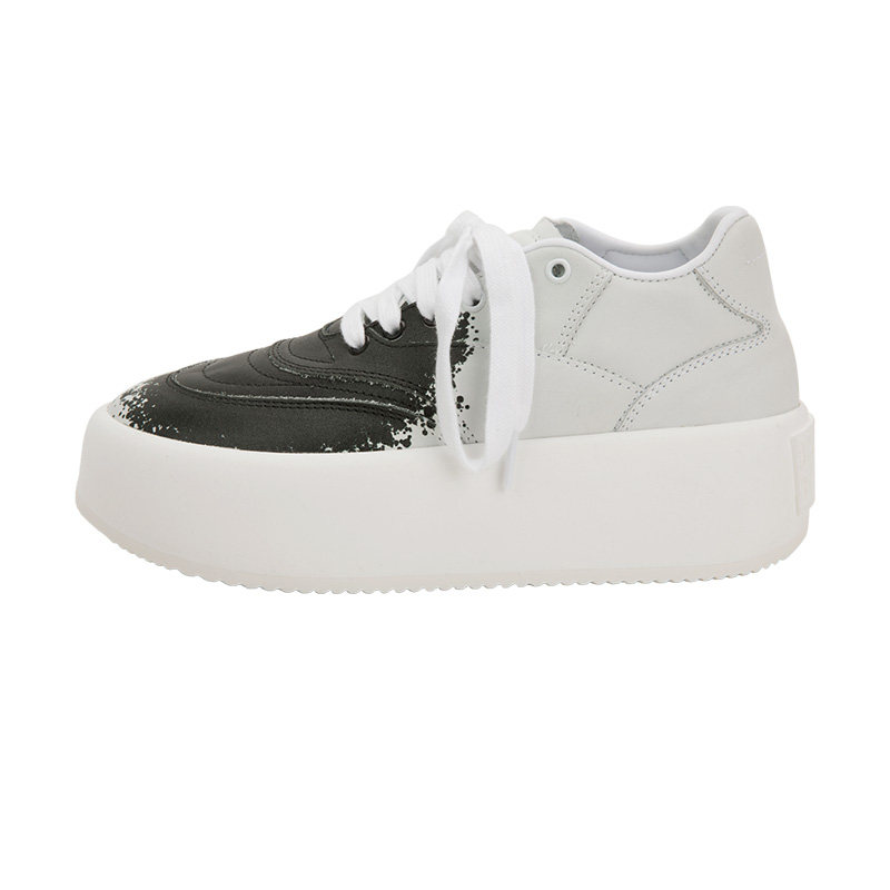 mm6maisonmargiela白色黑色拼色牛皮皮革女士休闲鞋时尚休闲鞋