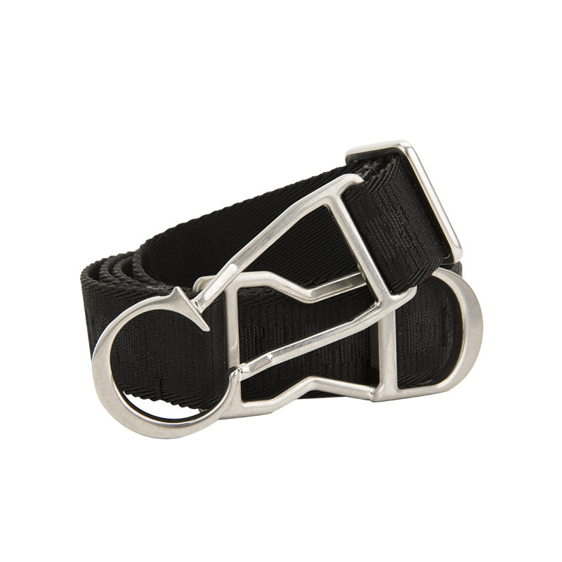 diorhomme黑色织物字母印花男士休闲腰带