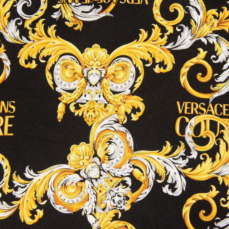 versace范思哲男士潮流金色花卉logo印花圆领卫衣卫衣