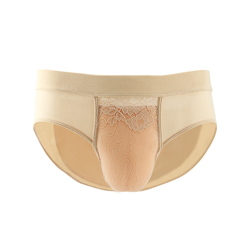 欧丽男用隐藏鲍鱼假阴cos装裤内裤娘变裤伪平角裤