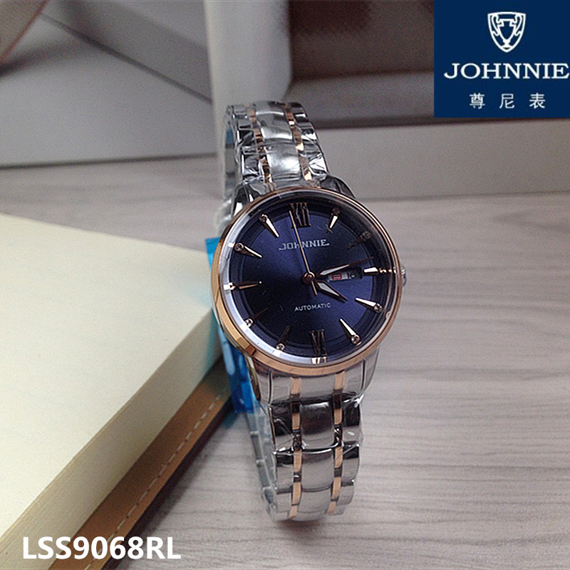 正品johnnie尊尼手表机械男表自动夜光日历gss9068rl国产腕表