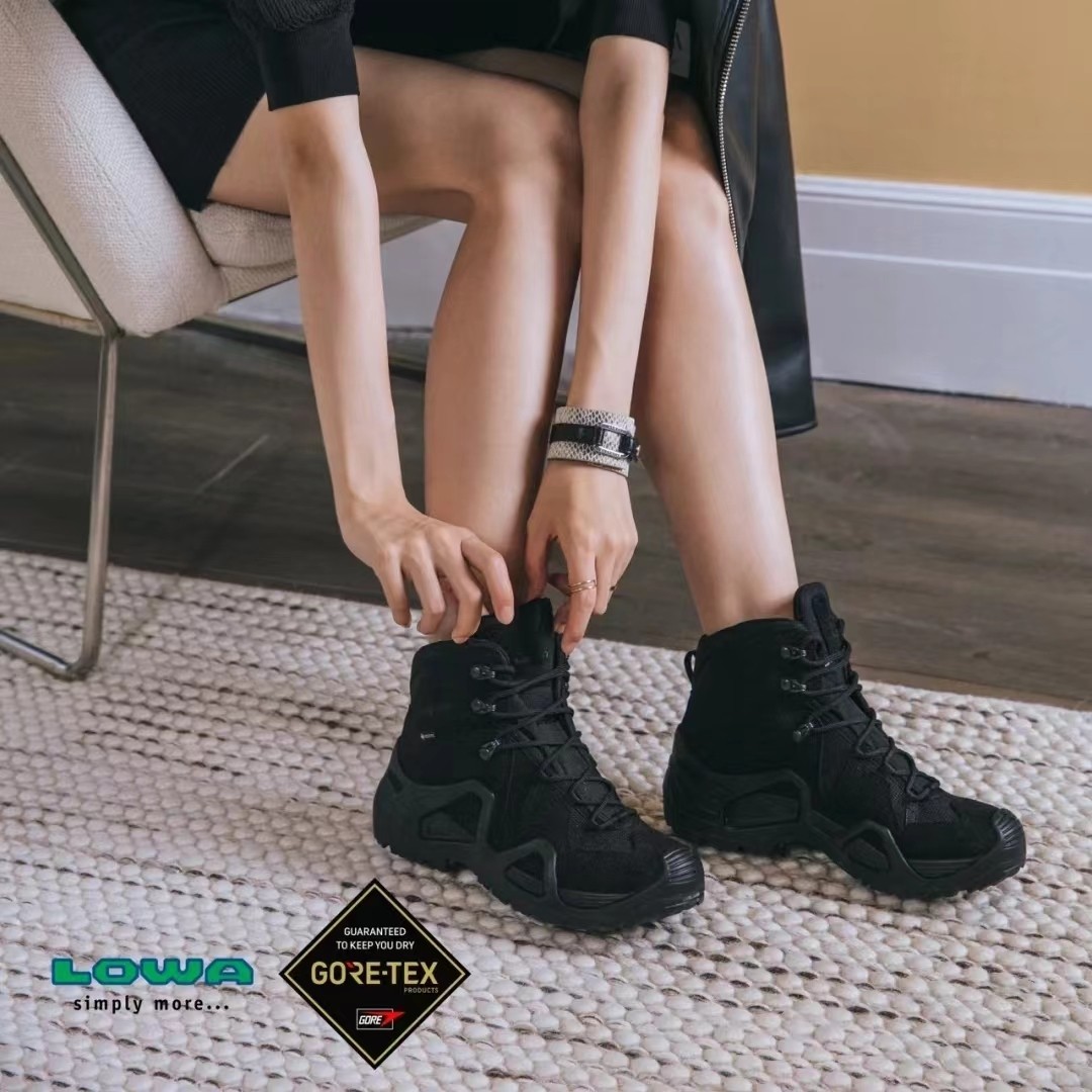 lowa中帮女鞋z6ngtx徒步登山鞋黑色户外运动重装登山鞋
