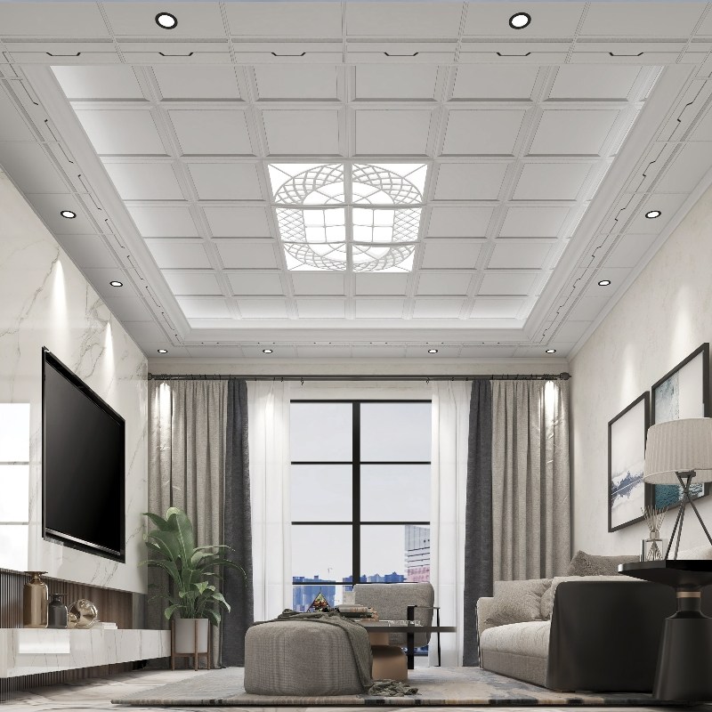 新款客厅餐厅集成吊顶铝扣板卧室二级天花大板扣板模块