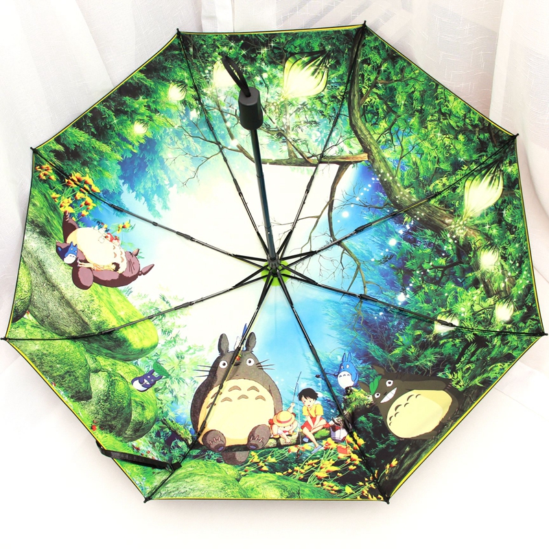龙猫太阳伞双层防晒防紫外线遮阳伞抗风宫崎骏动漫折叠伞