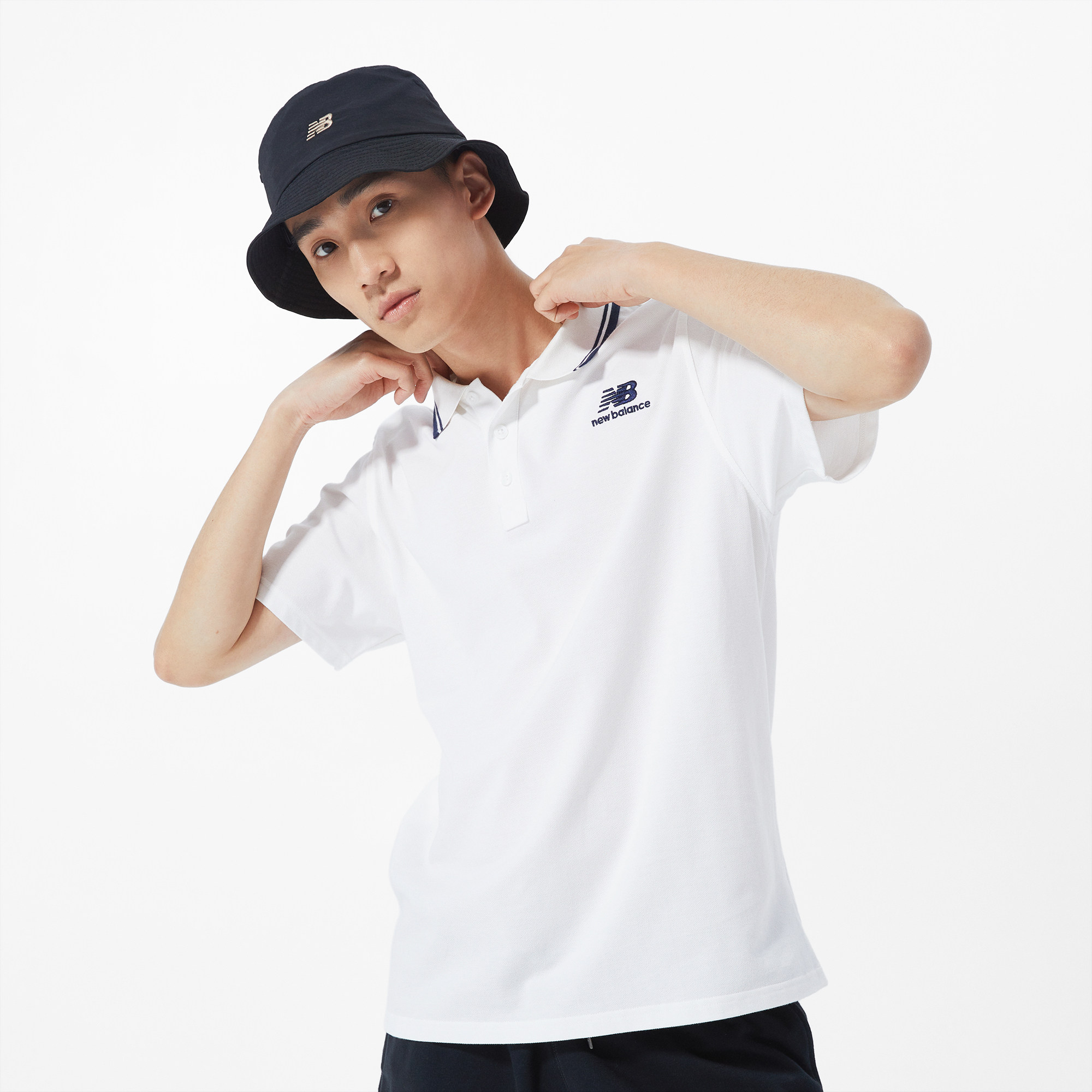 newbalance官方春夏新款短袖男款翻领针织polo运动t恤