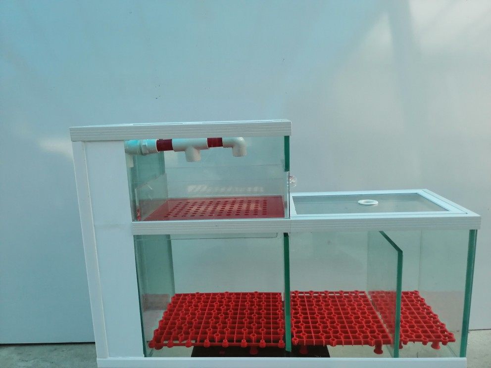 过滤鱼缸玻璃璃上滤槽槽中中型系统干湿分离鱼缸