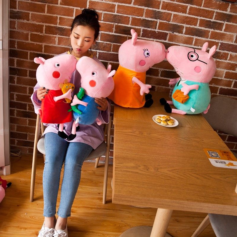 社会人小猪佩奇配齐背书包挂件毛绒玩具小号小朱佩琪公仔迷你挂饰