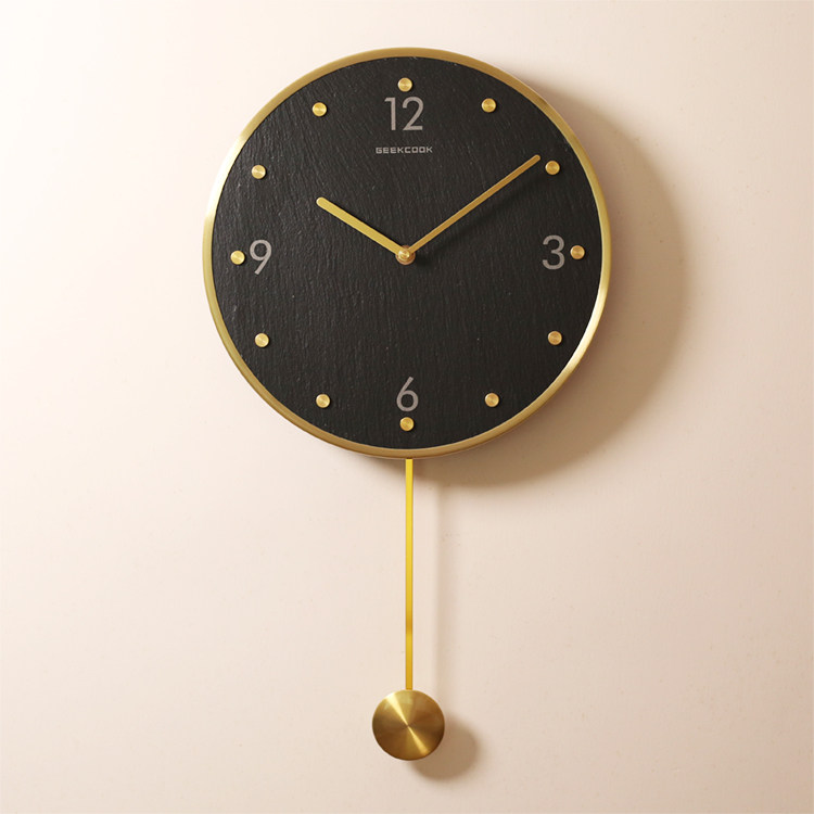 北欧简约静音装饰挂钟客厅创意时尚个性摇摆挂钟